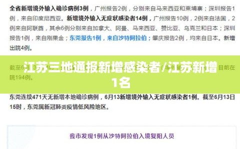 江苏三地通报新增感染者/江苏新增1名