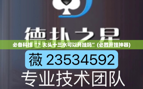 必备科技“？大头十三水可以开挂吗”(必胜开挂神器)