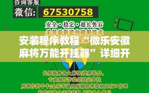 安装程序教程“微乐安徽麻将万能开挂器”详细开挂玩法