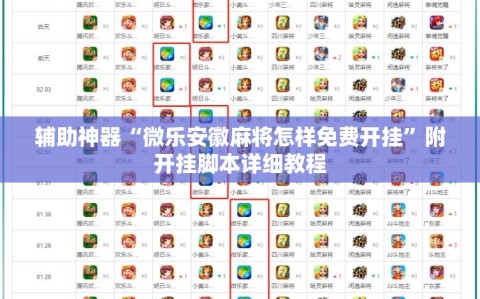 辅助神器“微乐安徽麻将怎样免费开挂”附开挂脚本详细教程